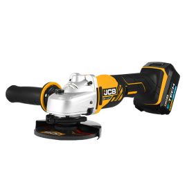 JCB 18V Angle Grinder 2x 4.0Ah Lithium-Ion batteries with 2.4A fast charger in W-Boxx 136 power tool case