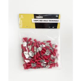 100Pc Red Male Terminals