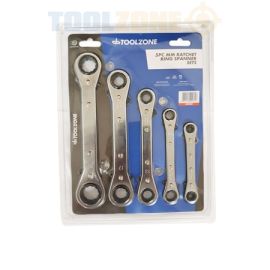  5Pc Mm Flat Ratchet Ring Spanners