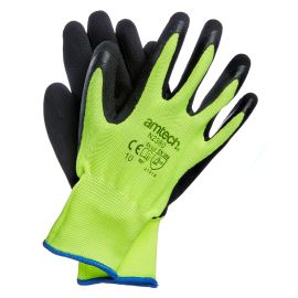 Hi-Vis latex coated gloves XL (size 10)