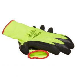 Hi-Vis latex coated gloves large (size: 9)