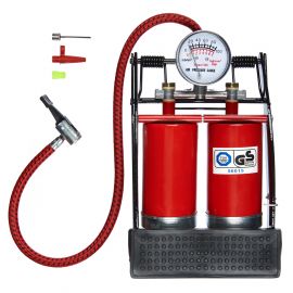 Double Cylinder Footpump With Gauge