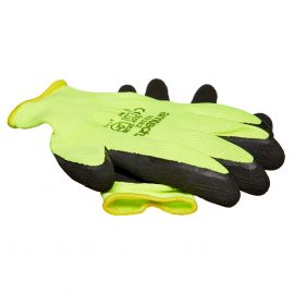 Hi-Vis latex coated gloves medium (size 8)