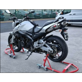 Motorcycle Movable paddock stand for rear wheel