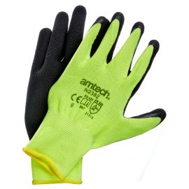 Hi-Vis latex coated gloves medium (size 8)